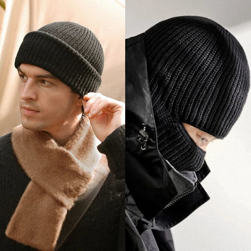 2In1 Mask Beanies Men Winter